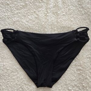 Roxy Black Bikini Bottom with Subtle Logo